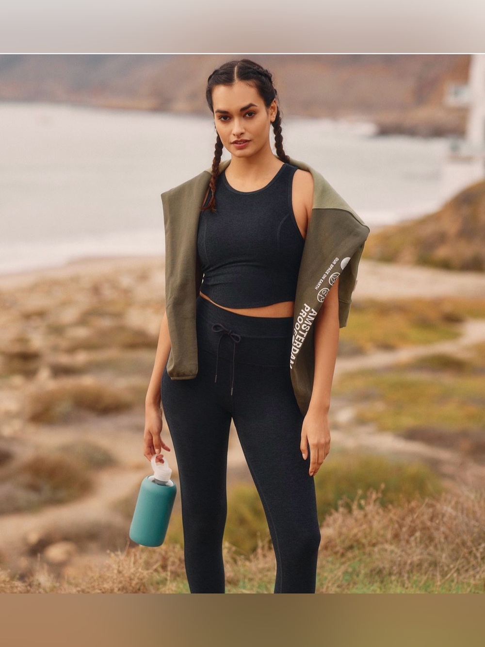 Beyond Yoga Spacedye Motivate High-Neck Cropped Tank Dark Green Small